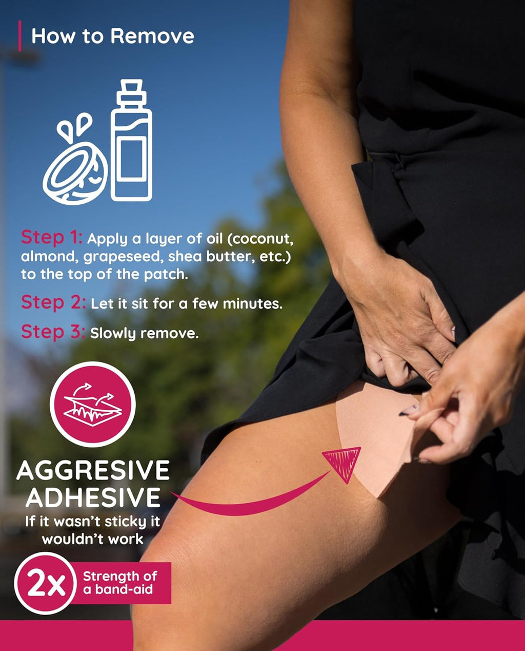 for Thighs (AS SEEN on SHARK TANK), anti Chafe Thigh Chafing Prevention Friction Tape Patches, anti Chafing Skin Tape for Inner Thigh Rubbing Prevention Women (3 Pairs), Cocoa